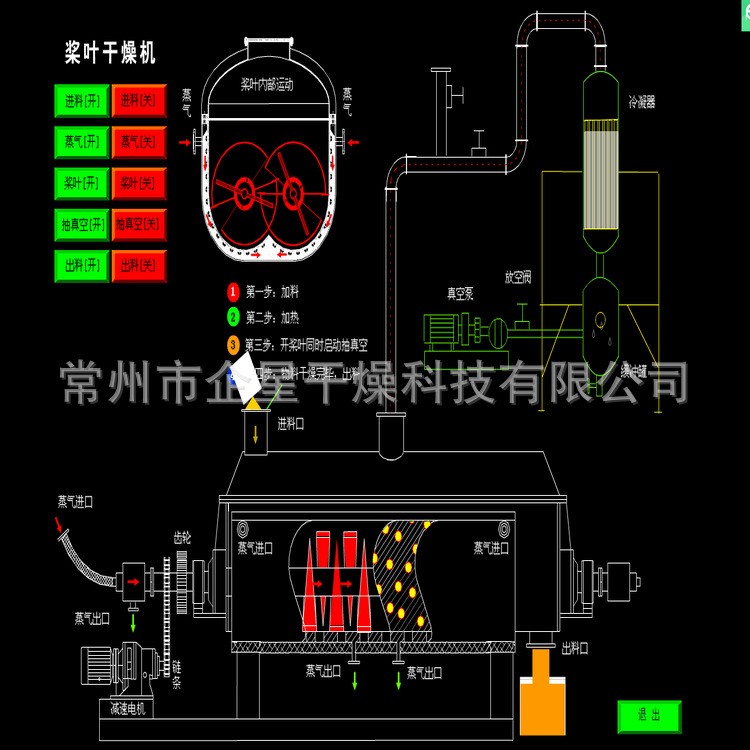 企星供應(yīng)酒精渣專用空心槳葉干燥機(jī) 化工原料真空槳葉烘干設(shè)備