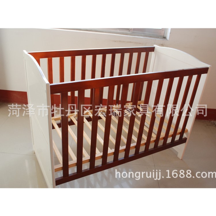 溫馨家居白色實木嬰兒床 高端訂制嬰兒床 環保嬰兒床批發