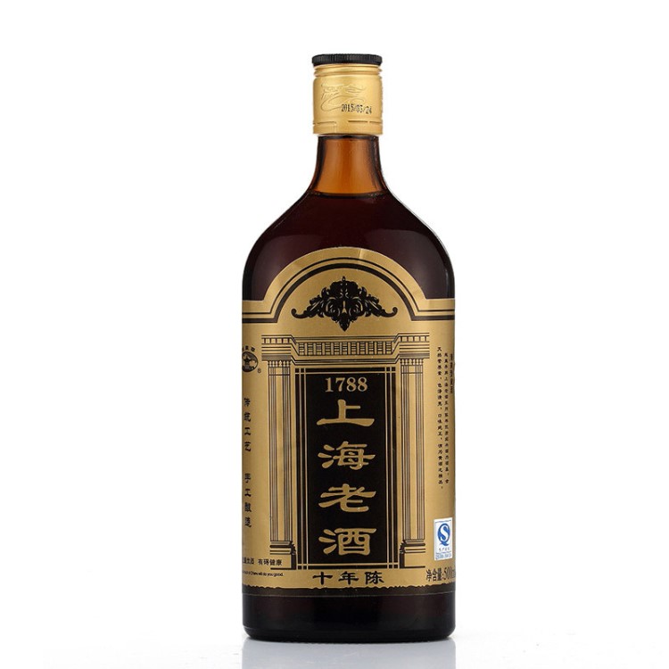 绍兴黄酒 花雕酒口味 十年陈上海老酒黑标500ml 瓶装