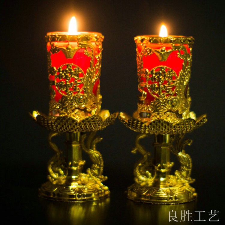廠家供應結婚蠟燭酥油婚慶紅蠟燭 雙喜招財通用型婚慶慶典用