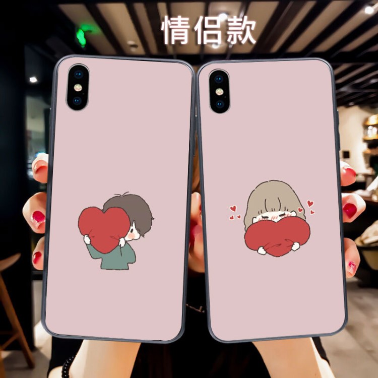 卡通情侣手机壳iphone11/xs男女款磨砂软壳全包防摔苹果6sp保护套