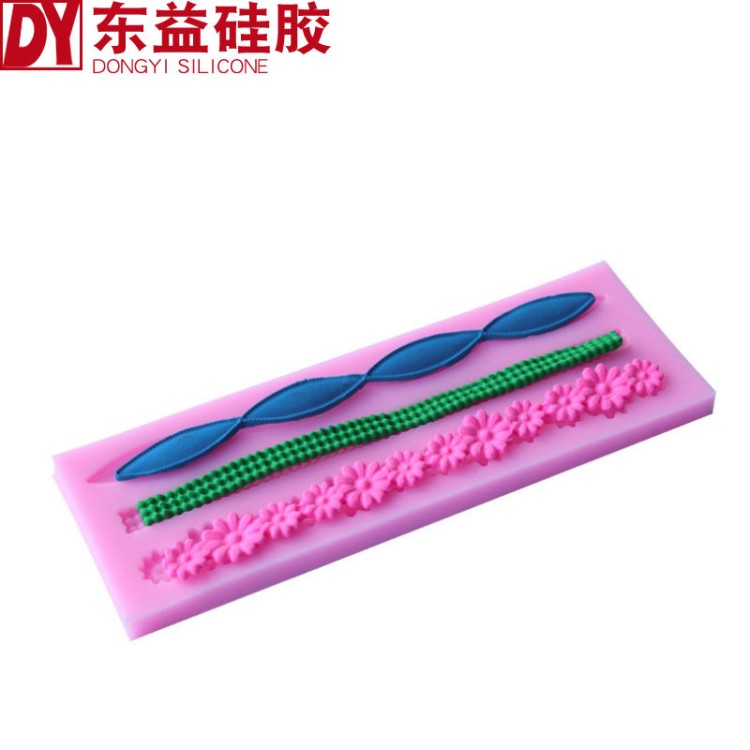 廠家直銷 DIY液態(tài)硅膠模具 長條形翻糖印花模具 C126