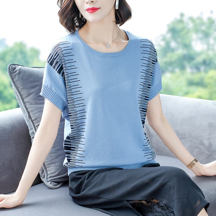 2019夏季新款女装韩版休闲短袖圆领蝙蝠衫宽松显瘦百搭t恤女现货