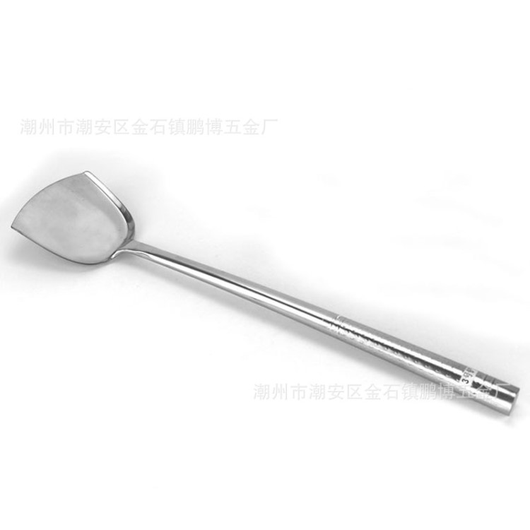 不銹鋼全鋼鏟 廚師炒菜鏟烹飪鍋鏟長柄大鏟食堂酒店用品廚具 批發