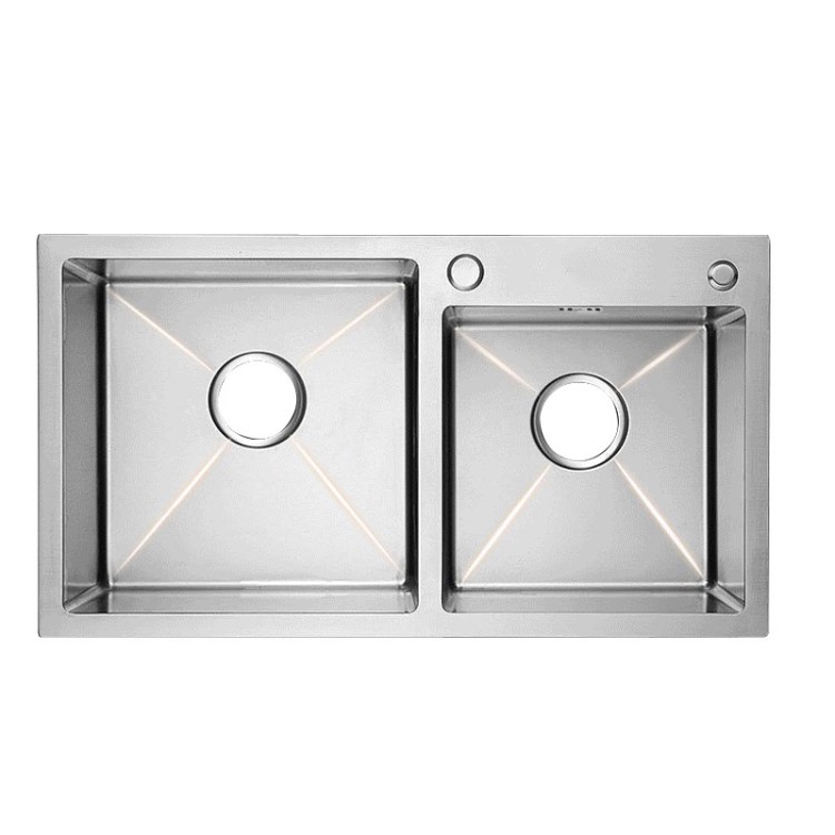 不锈钢手工水槽双槽 201厨房加厚洗菜盆水池手工洗碗池厂家批发