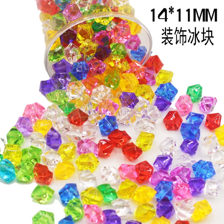 冰塊仿真透明亞克力彩色水晶石1cm左右塑料石頭樹脂diy手機(jī)殼材料