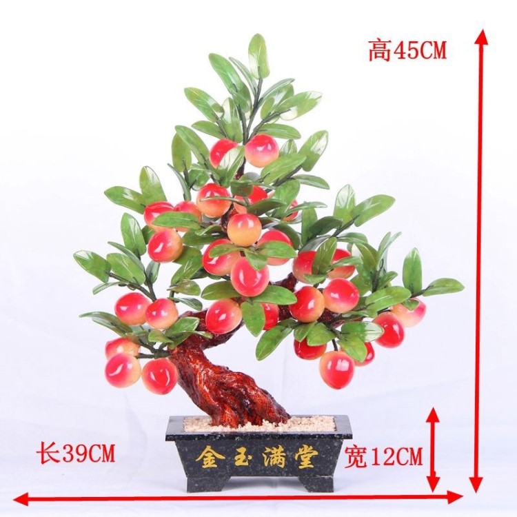 萊1禮品壽桃仿真花創(chuàng)意擺設雕刻彩色玉雕玉石擺件裝飾品荷花