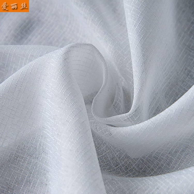 窗簾窗紗布料廠家直銷白色酒店家裝紗簾柯橋批發現貨供應