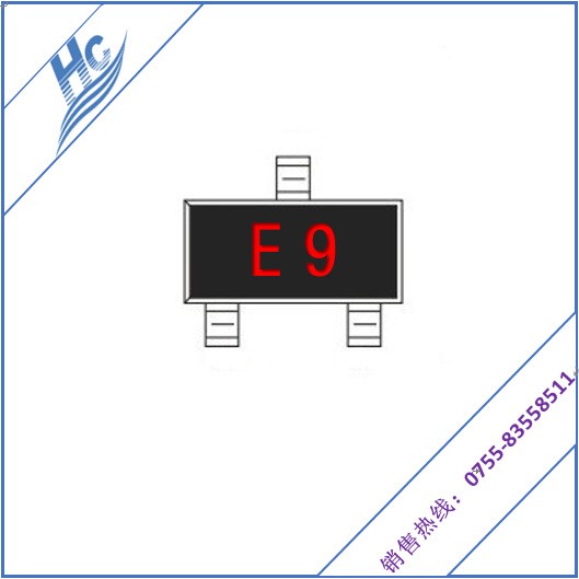 稳压管生产厂家供应稳压二极管BZX84C13 SOT-23 13V 印记：E9