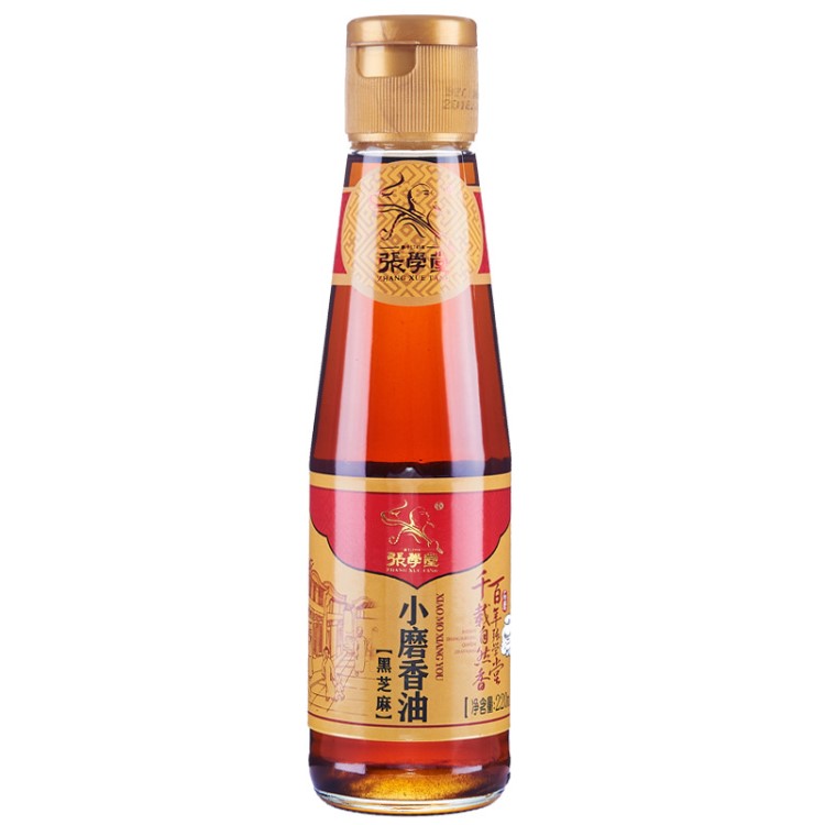 廠家直供張學(xué)堂 黑芝麻油220ml  月子油 石磨黑芝麻批發(fā)香油