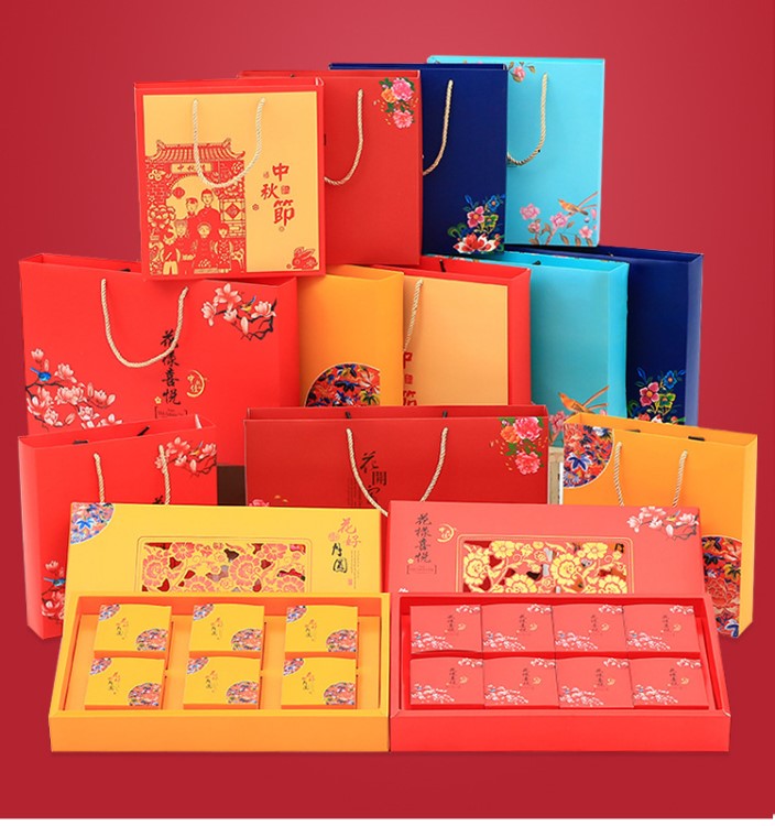 送禮中秋月餅盒 定制燙金月餅盒禮品盒 創(chuàng)意月餅盒子包裝盒