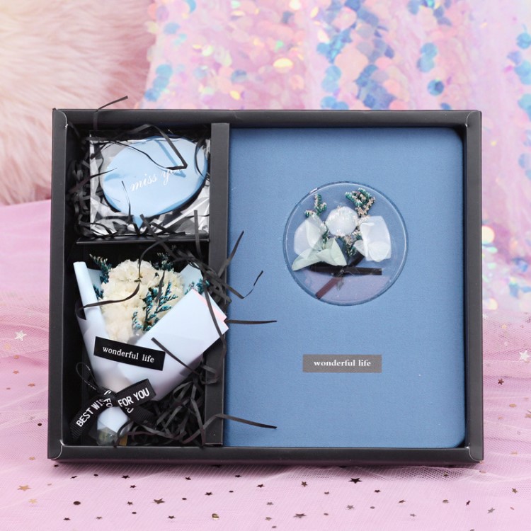 花愿套裝禮品筆記本創(chuàng)意永生花記事本禮盒套裝時(shí)尚禮物禮品