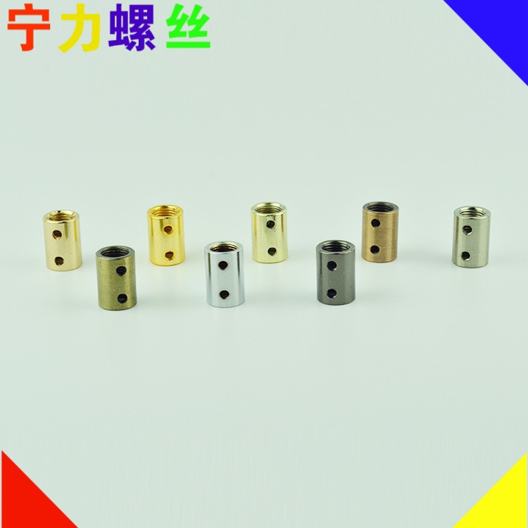 M10內(nèi)牙燈飾連接件鐵件內(nèi)牙管接頭直通雙通燈具配件DIY