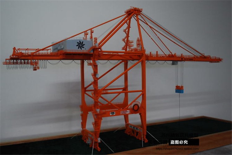 訂制港口岸橋起重機模型 岸邊集裝箱起吊機模型 橋吊港口場景模型