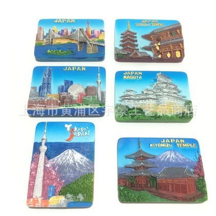 外貿出口日本風景富士山東京晴空塔樹脂立體冰箱貼旅游收藏紀念品