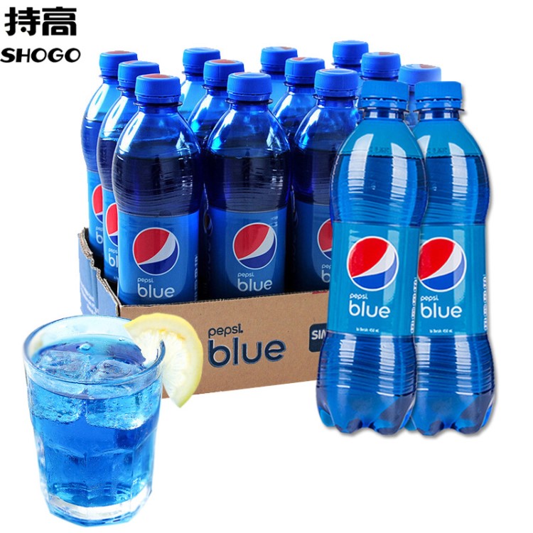 印尼 巴厘岛蓝色可乐450ml*12瓶装 梅子味可乐饮料饮品批发