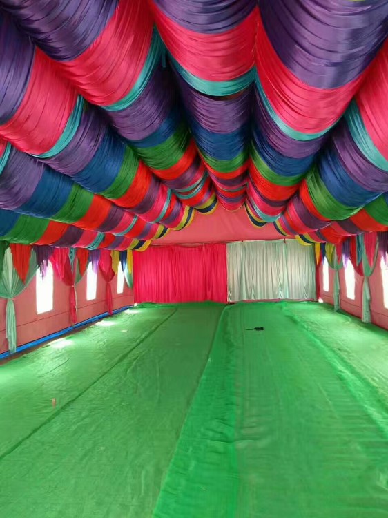 摆婚宴婚庆流动酒棚酒席喜棚蓬彩棚红白喜事帐篷棚顶吊顶布幔纱幔