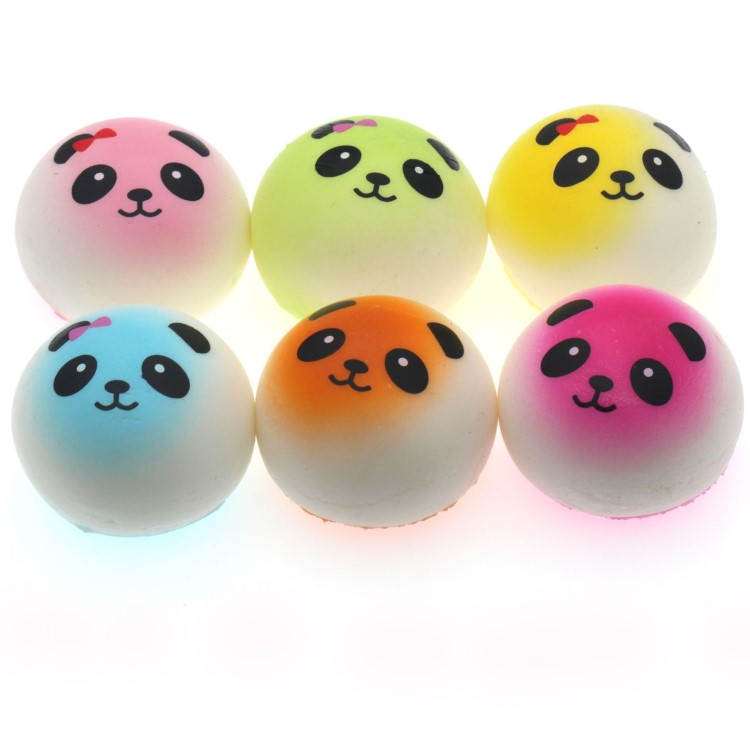 Bingo Squishy 慢回彈4cm熊貓表情小彩面包 發泡擠壓玩具柜臺擺設