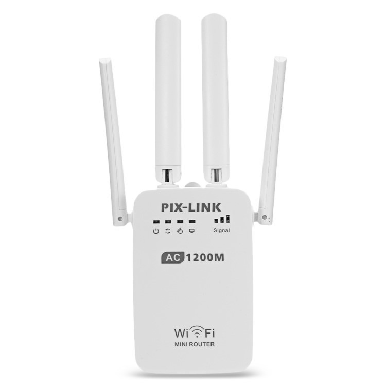 PIXLINK 1200Mbps雙頻家用wifi無線信號放大增強(qiáng)擴(kuò)展器四天線