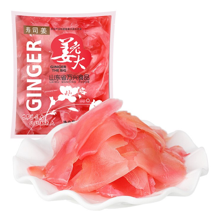 日式壽司食材料理紅姜片姜老大壽司姜【廠家直銷(xiāo)】1500g*10袋/箱