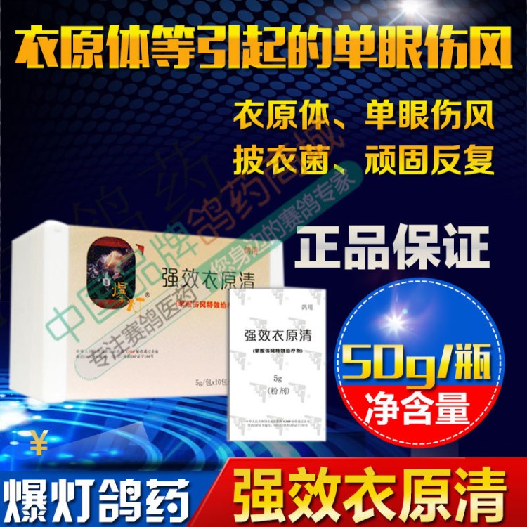 爆燈衣原清50g/賽鴿信鴿藥單眼傷風(fēng)臉腫流淚感冒打噴嚏咳嗽