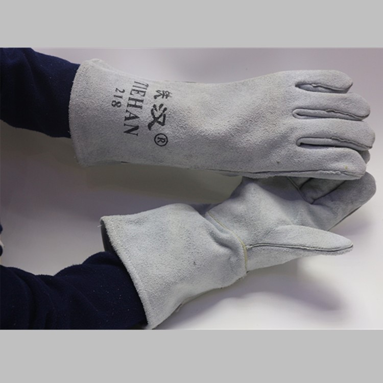 鐵漢218本色電焊手套牛皮耐磨防熱雙層焊手套牛皮勞保防護批發