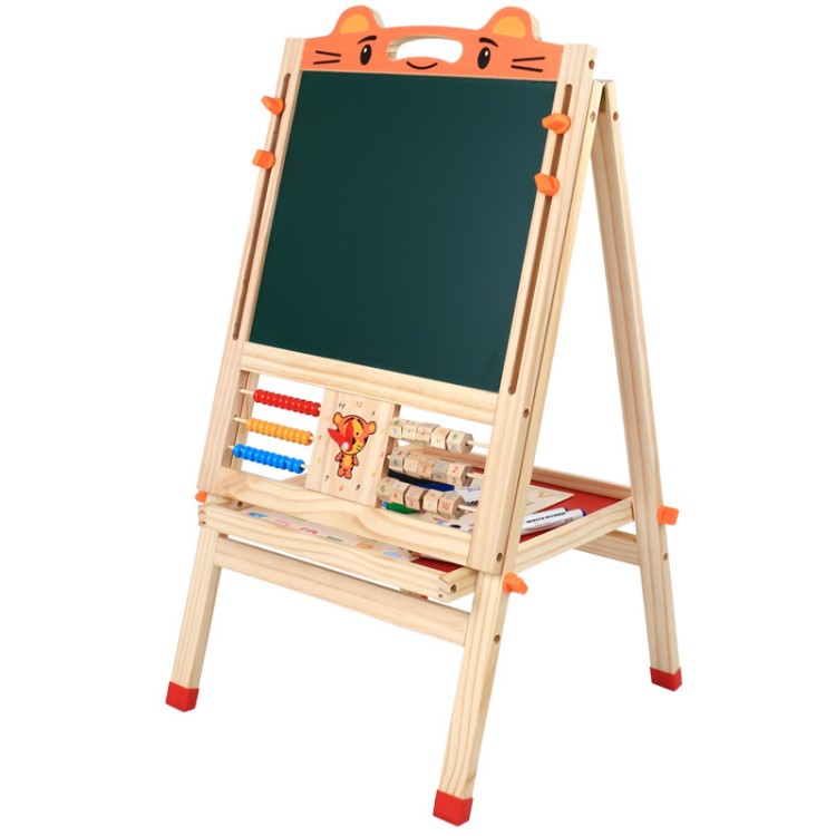 儿童画板支架式家用小黑板双面磁性画架可伸降宝宝写字板涂鸦画画