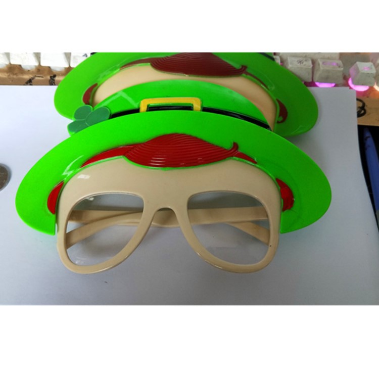 新款創意綠帽子玩具眼鏡派對眼鏡用品拍照道具節日舞會裝扮眼鏡