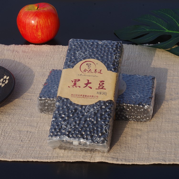 產(chǎn)家直銷黃芯黑豆 品質(zhì)款黃仁烏豆 真空五谷雜糧豆?jié){原料340g/袋