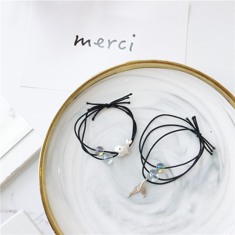 泡沫之夏人魚吐泡泡 發飾頭飾發繩皮筋風格日系發圈彩色