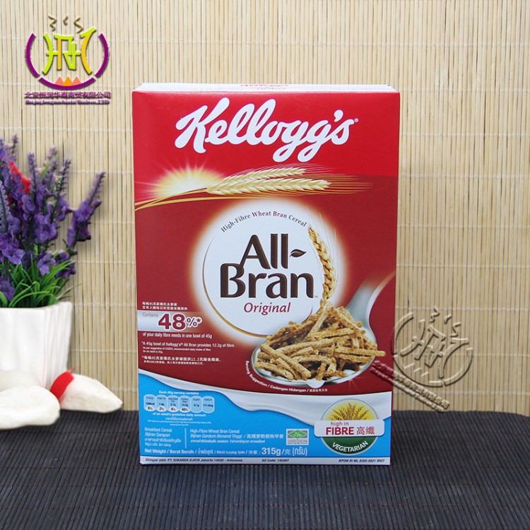 家乐氏全麦维kellogg&#39;s All Bran进口谷物营养早餐低脂麦片315g