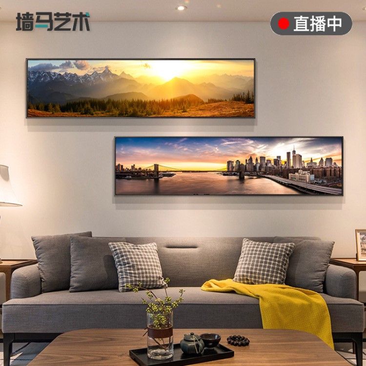 源頭廠家 海邊風(fēng)景臥室掛畫床頭背景墻畫現(xiàn)代簡約酒店賓館裝飾畫