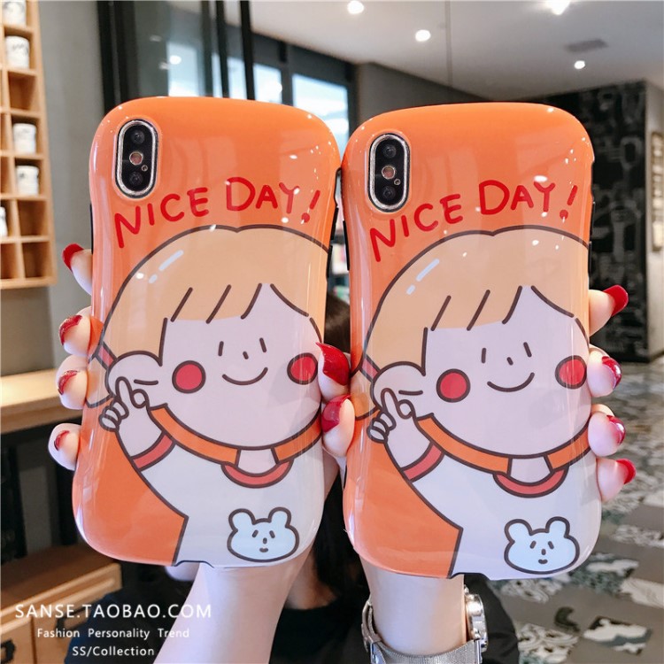 適用韓國(guó)ins可愛(ài)女孩蘋(píng)果x手機(jī)殼iphone xs max/xr軟7p/8plus女6s