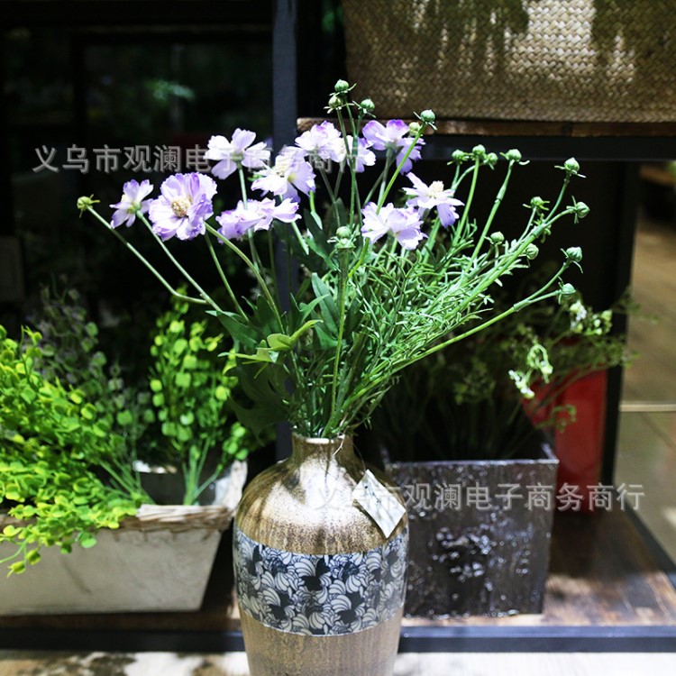 波斯菊把花仿真小太陽花束秋英家居擺放裝飾永生花INS干花假花