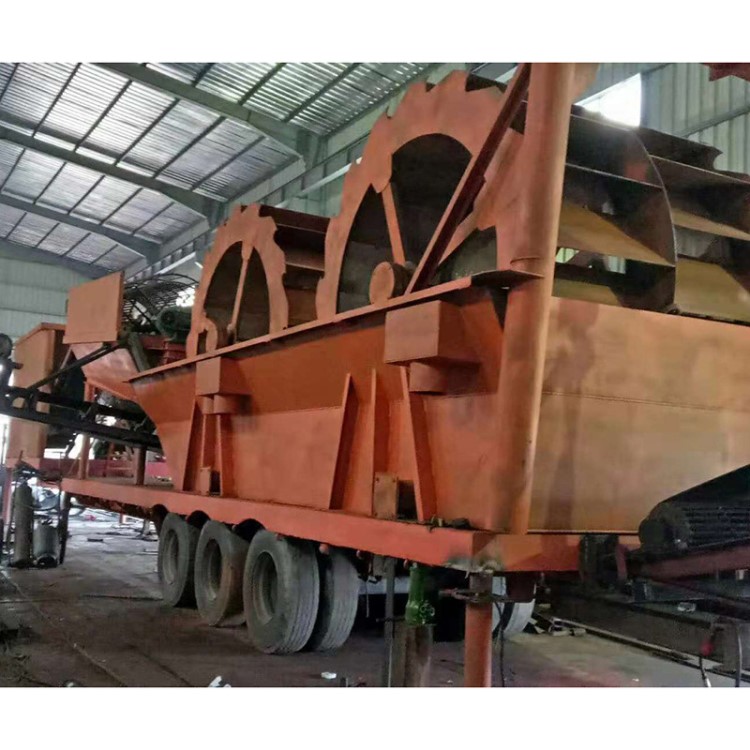 海沙淡化洗砂機設備移動車載山土鵝卵洗砂機