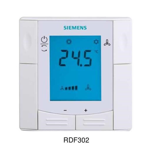 西門子液晶溫控器RDF302帶RS485Modbus通訊室內(nèi)空調(diào)控制面板