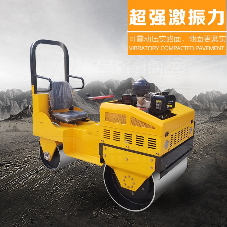 廠家直銷1-6噸座駕式壓路機 手扶雙鋼輪小型壓路機 全液壓振動式