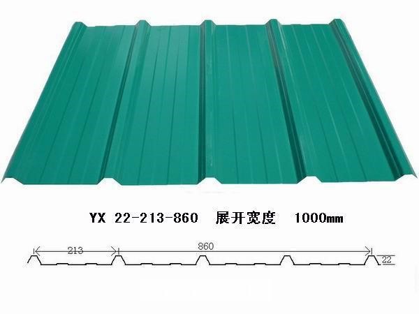 生产加工YX22-215-860型压型彩钢瓦 批发零售860型彩钢瓦堵头定制