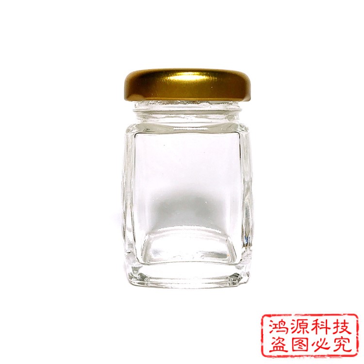 批發(fā)果醬玻璃瓶50ml 燕窩瓶 枸杞子分裝瓶 瑪卡干品瓶 方形瓶