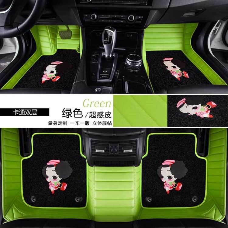 歐依貝品冬己娃娃卡通全包腳墊雙層汽車專車專用汽車大包圍代發(fā)