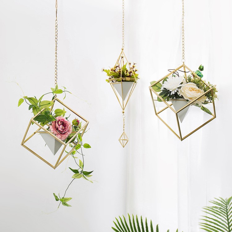 创意铁艺悬挂花架ins风冷饮店酸奶店天花板顶小清新装饰花艺挂件