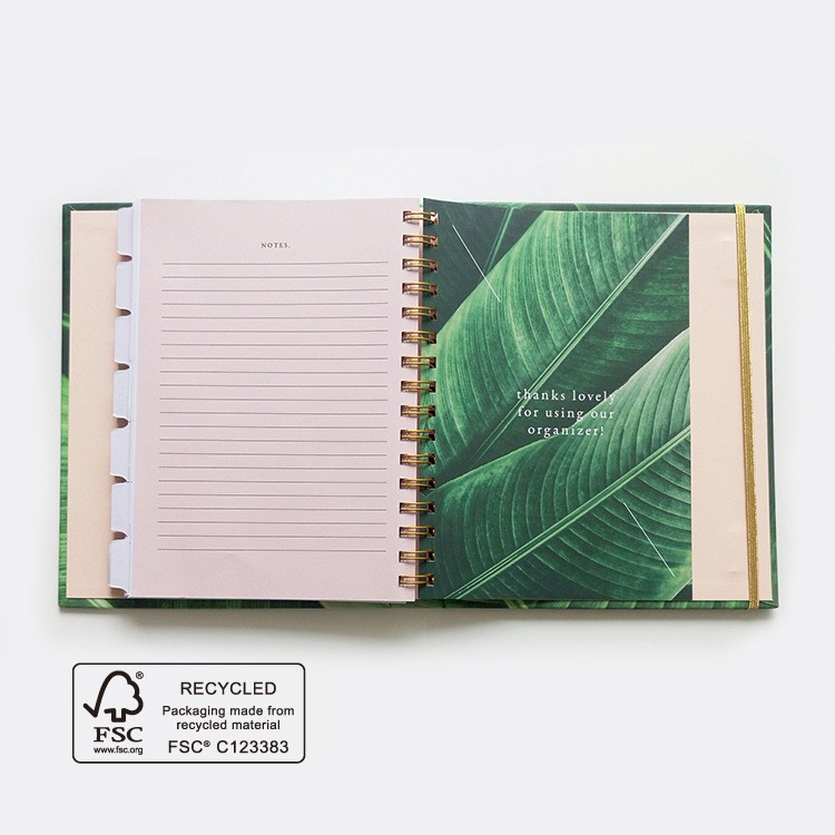 FSC精裝硬殼筆記本定制a5活頁筆記本帶分隔頁線圈筆記本索引