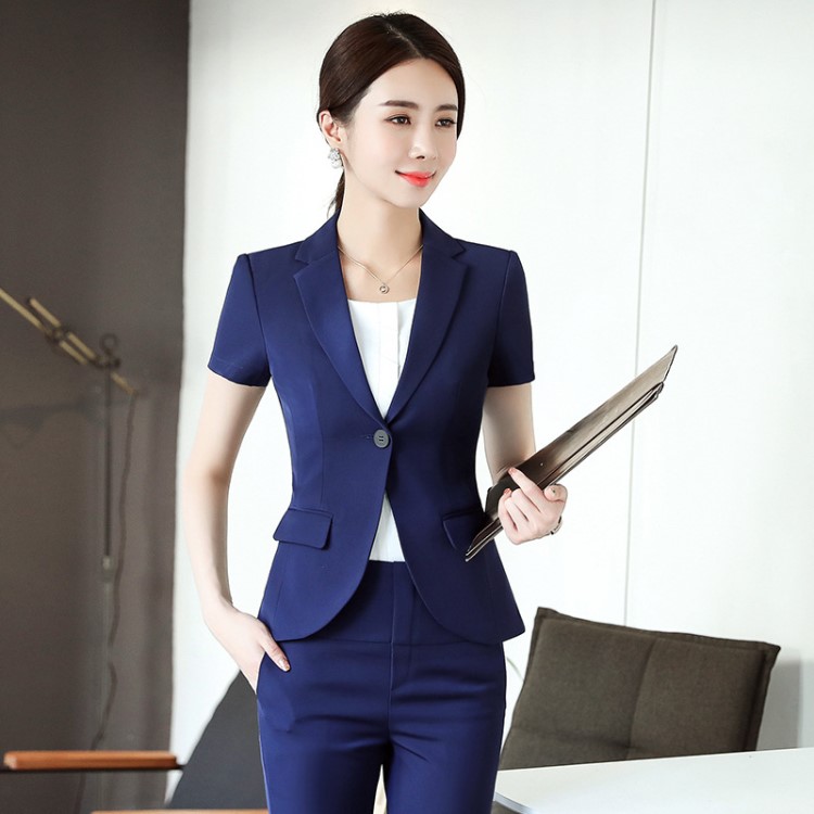 短袖套装夏季时尚职业装气质女装酒店大堂经理销售工作服面试西装