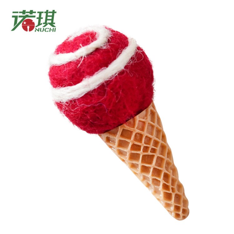 諾琪 羊毛氈冰淇淋裝飾彩色甜筒Diy禮物圣誕樹花環藤條搭配裝飾品