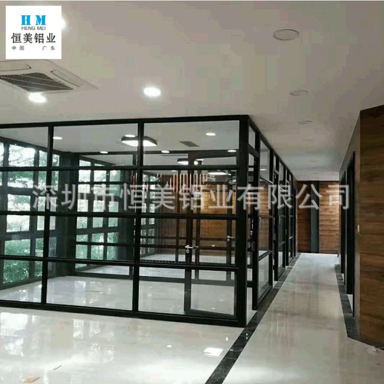 廠家定制酒店浴室辦公室鋼化玻璃隔斷供應(yīng)百葉隔音鋁合金玻璃隔斷
