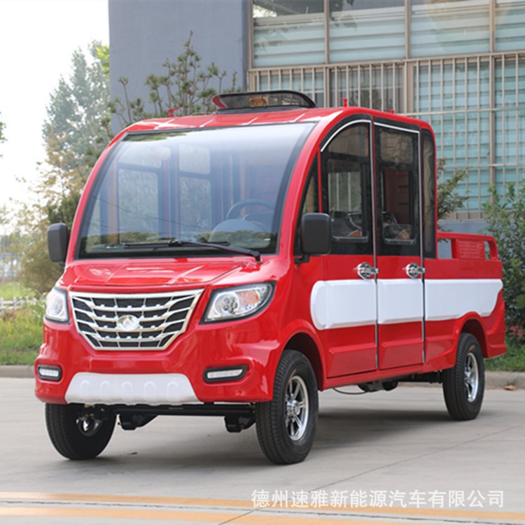 電動(dòng)雙排四輪貨車 四輪微卡箱式貨車 電動(dòng)四輪皮卡小貨車鐵殼帶斗