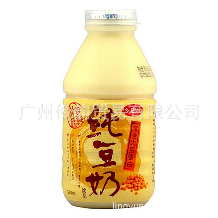 批發(fā)臺(tái)灣鄉(xiāng)田真豆奶黃豆豆?jié){330ml 24瓶一箱