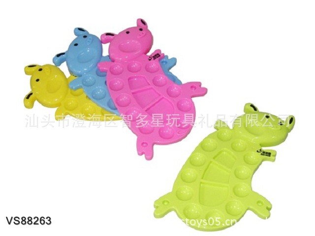 供應飛天豬調色盤/卡通動物調色盤/畫畫用品/學生文具調色盤