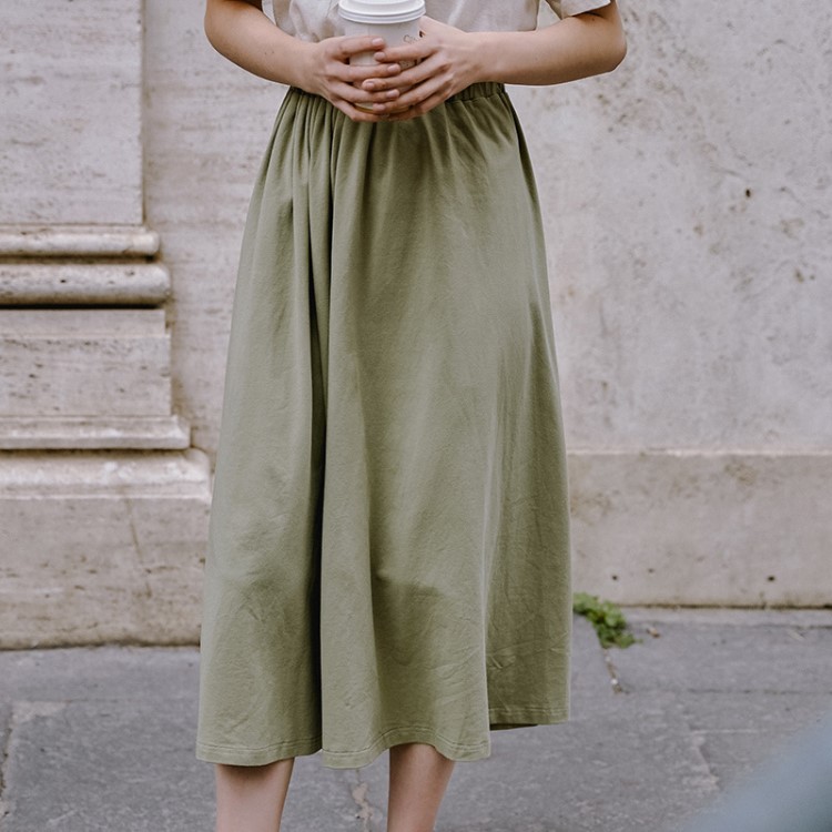 款不支持退換 VanessaLiu色半身裙女2019夏季松緊腰半身裙