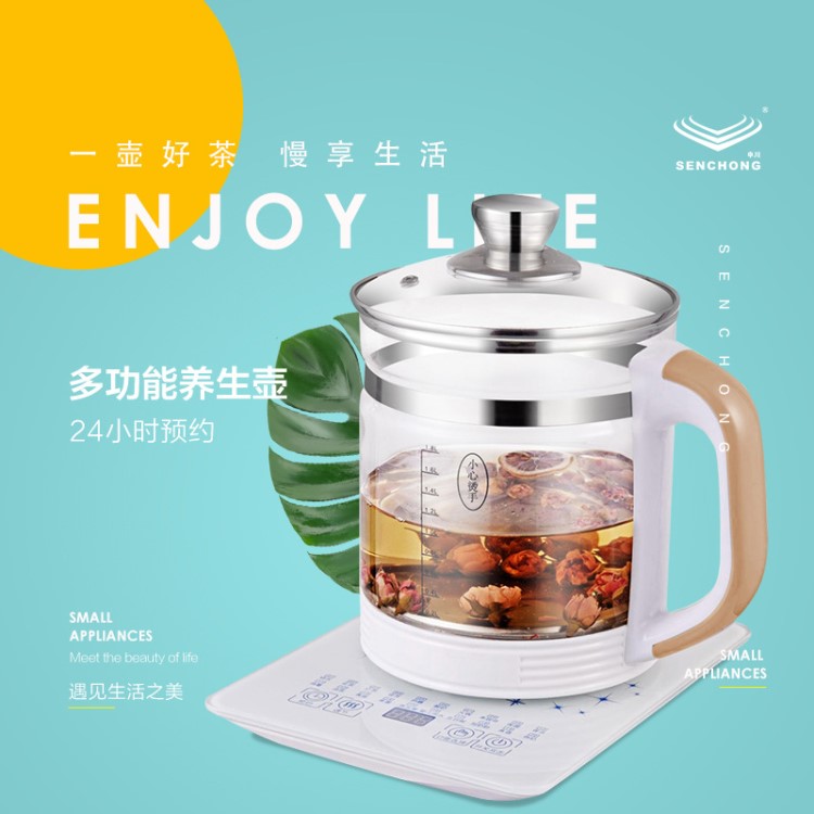 申川養生壺全自動加厚玻璃煮茶壺電煎藥壺多功能分體SC-003